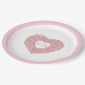 Rosa Blume Hochzeitstulips Pappteller (Schrägansicht)