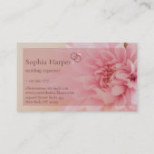 Rosa Blume Hochzeitsveranstalter Visitenkarte (Rückseite)