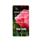 Rosa Blume Hochzeitsweinetiketten. Adressaufkleber (Vorne)