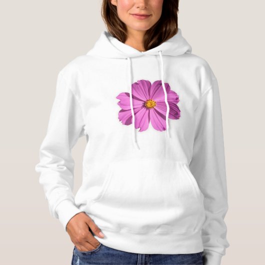 Rosa Blume Hoodie (Vorderseite)