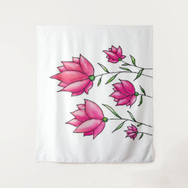 Rosa Blume Hübsch Minimalistische Farbe Kunst, Dic Wandteppich