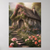 Rosa Blume Hütte Poster (Vorne)