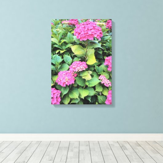 Rosa Blume Hydrangea Single drucken Leinwanddruck (Insitu (Holzboden))