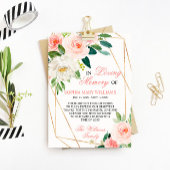 Rosa Blume im Beileid Dankeskarte