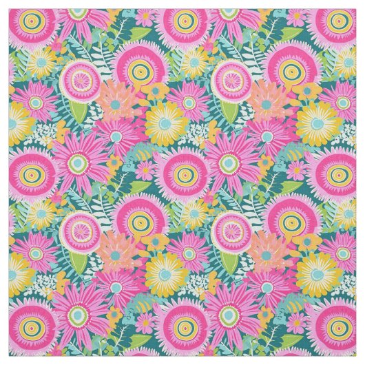 Rosa Blume im Boho-Stil Stoff (Muster)