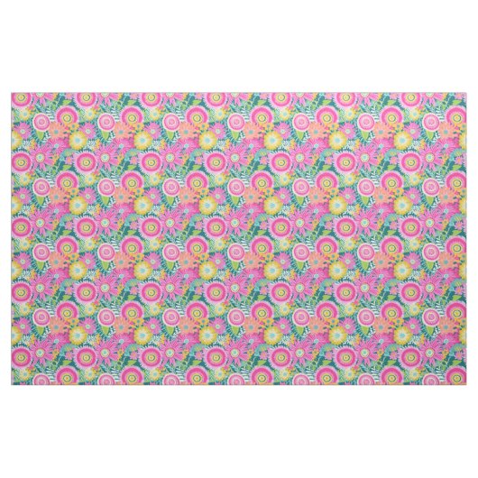 Rosa Blume im Boho-Stil Stoff (Fat Quarter (45,7 x 55,9 cm))