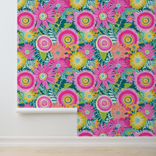 Rosa Blume im Boho-Stil Tapete