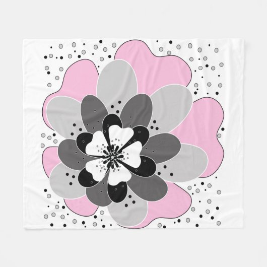 Rosa Blume im Frühjahr Fleecedecke (Vorderseite (Horizontal))