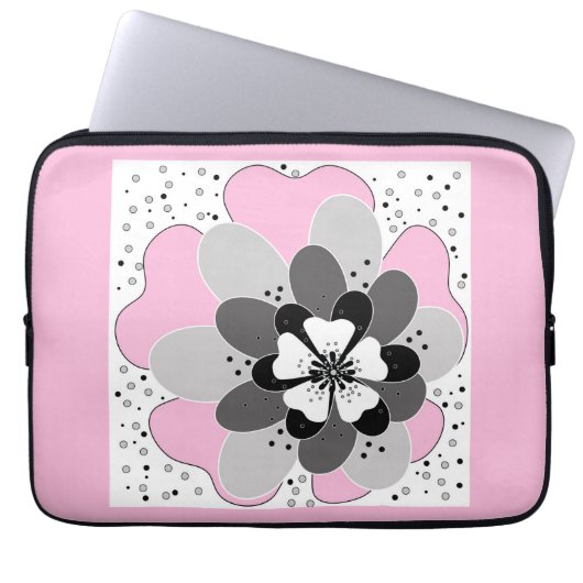 Rosa Blume im Frühjahr Laptopschutzhülle (Vorderseite)