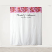 Rosa Blume im Hintergrund. Blumenhochzeit Wandteppich (Vorderseite)