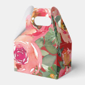 Rosa Blume im Hintergrund Doppelglückssymbol Geschenkschachtel (Rückseite)