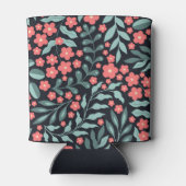 Rosa Blume im Retrostil im nordischen Stil Dosenkühler (Rückseite)