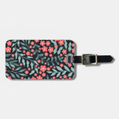 Rosa Blume im Retrostil im nordischen Stil Gepäckanhänger (Vorderseite horizontal)