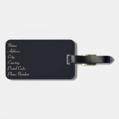 Rosa Blume im Retrostil im nordischen Stil Gepäckanhänger (Rückseite horizontal)