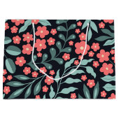 Rosa Blume im Retrostil im nordischen Stil Große Geschenktüte (Vorderseite)