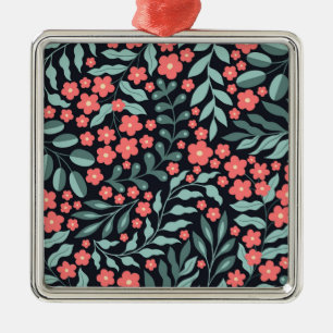 Rosa Blume im Retrostil im nordischen Stil Ornament Aus Metall