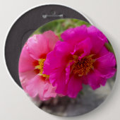 Rosa Blume in der Sonne Button (Vorne & Hinten)