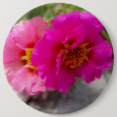 Rosa Blume in der Sonne Button (Vorderseite)