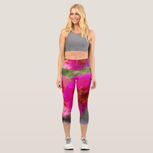 Rosa Blume in der Sonne Capri Leggings (Vorderseite)