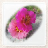 Rosa Blume in der Sonne Glasuntersetzer (Vorderseite)