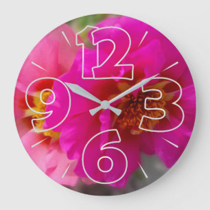 Rosa Blume in der Sonne Große Wanduhr