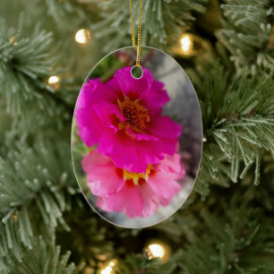 Rosa Blume in der Sonne Keramik Ornament