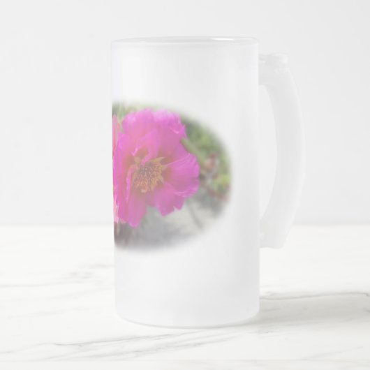 Rosa Blume in der Sonne Mattglas Bierglas (VorderseiteRechts)