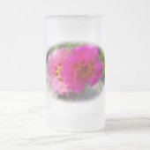 Rosa Blume in der Sonne Mattglas Bierglas (Mittel)