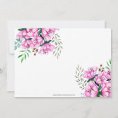 Rosa Blume in einem Teacup Brautparty Tee Party Einladung (Rückseite)
