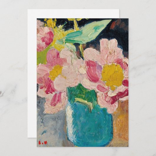 Rosa Blume in einer Blauen Vase | Louis Valtat (Vorne/Hinten)