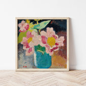 Rosa Blume in einer Blauen Vase | Louis Valtat Poster