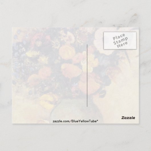 Rosa Blume in einer grünen Vase, Odilon Redon Blum Postkarte (Rückseite)