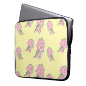 Rosa Blume in Gelb Laptopschutzhülle (Vorderseite Links)