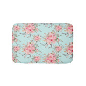 Rosa Blume in hellblau Badematte (Vorderseite)