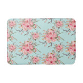 Rosa Blume in hellblau Badematte (Vorderseite)