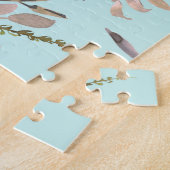 Rosa Blume in hellblau Puzzle (Seite)