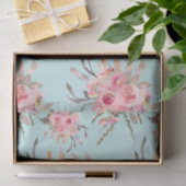 Rosa Blume in hellblau Seidenpapier (Geschenk)