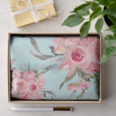 Rosa Blume in hellblau Seidenpapier (Geschenk)