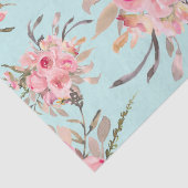 Rosa Blume in hellblau Seidenpapier (Detail)