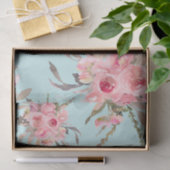 Rosa Blume in hellblau Seidenpapier (Geschenk)