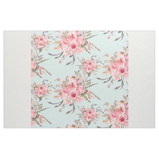 Rosa Blume in hellblau Stoff (Yard (91,4 cm))