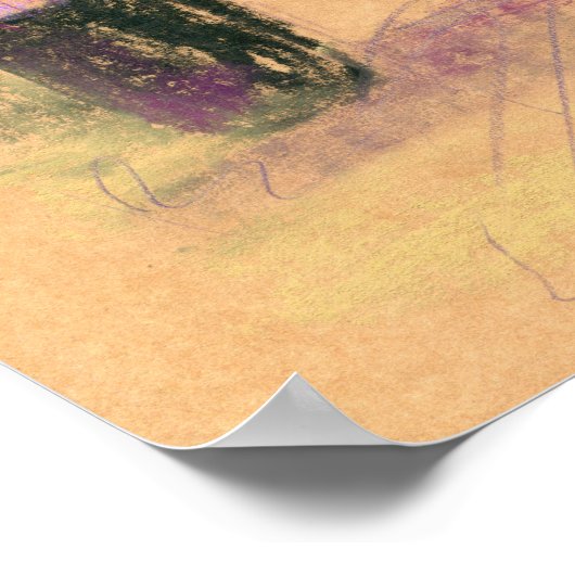 Rosa Blume in schwarzer Vase Poster (Ecke)