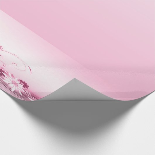 Rosa Blume in Waves Geschenkpapier (Ecke)