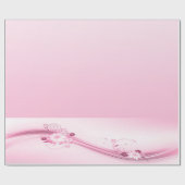 Rosa Blume in Waves Geschenkpapier (Flach)