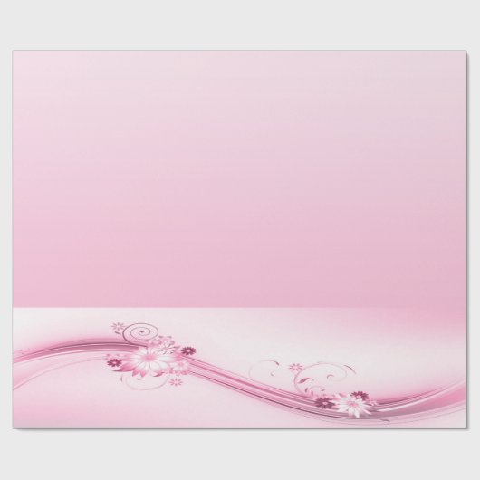 Rosa Blume in Waves Geschenkpapier (Flach)