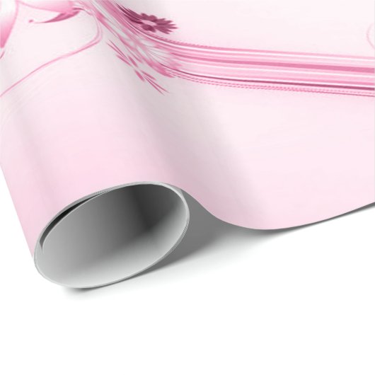 Rosa Blume in Waves Geschenkpapier (Rolleneckpunkt)