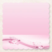 Rosa Blume in Waves Untersetzer (Vorderseite)