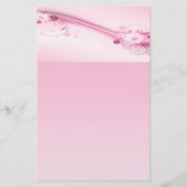 Rosa Blume in Wellen Briefpapier (Vorderseite)