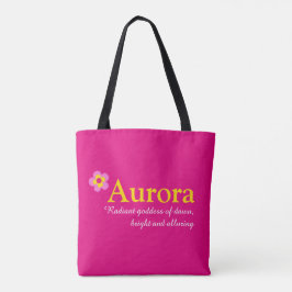 Rosa Blume individuelle Name Aurora und Bedeutung Tasche