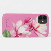 Rosa Blume Individuelle Name Blumenmuseum Case-Mate iPhone Hülle (Rückseite (Horizontal))